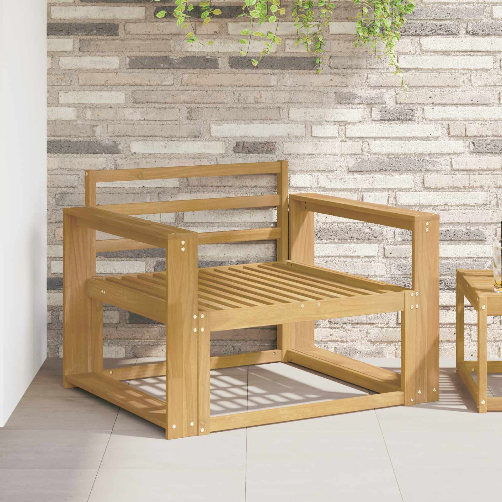 vidaXL Armrests Module 2 pcs White 78.5 x 10 x 61 cm Solid Acacia Wood 1