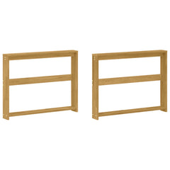vidaXL Armrests Module 2 pcs White 78.5 x 10 x 61 cm Solid Acacia Wood 2
