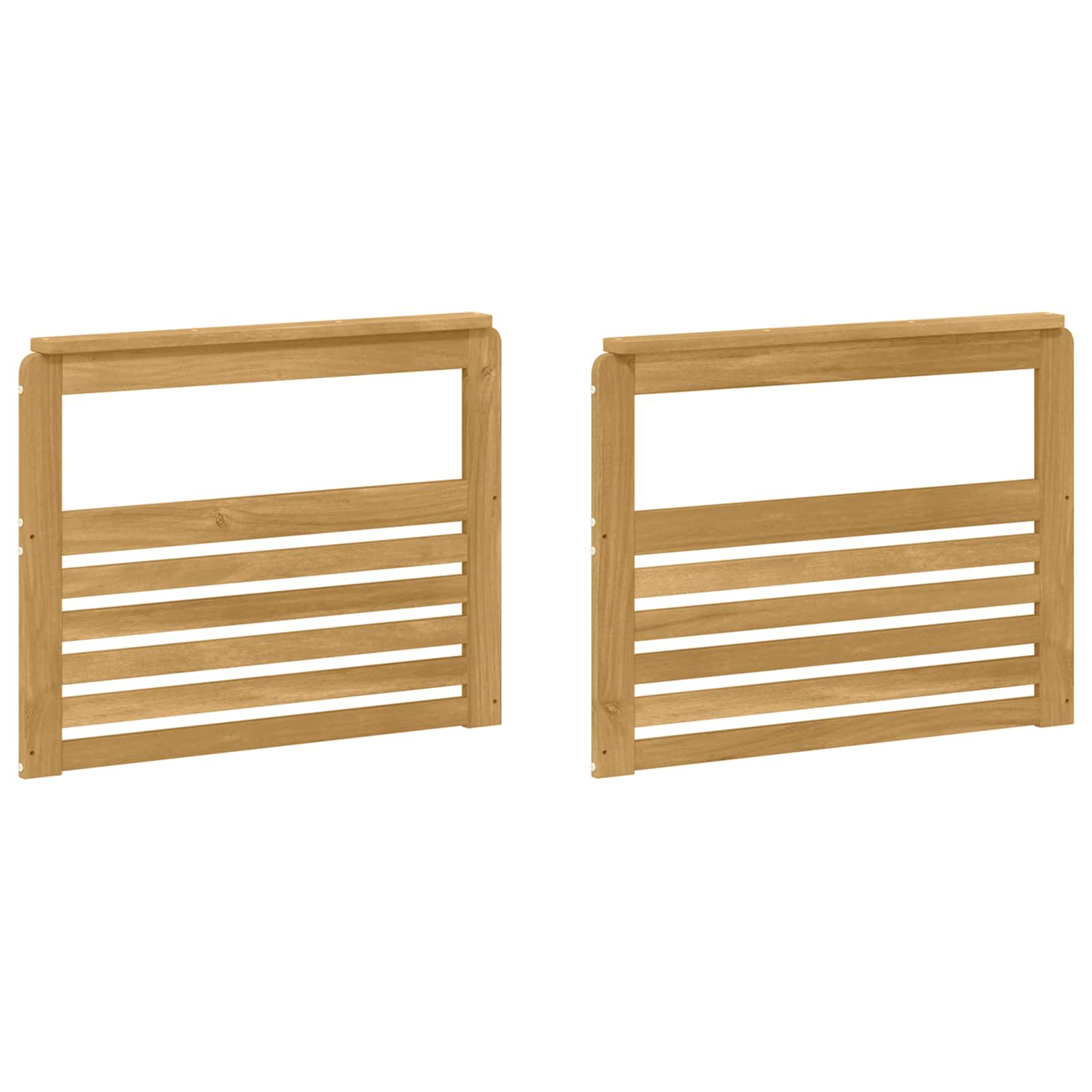 vidaXL Armrests Module 2 pcs White 79 x 6 x 61 cm Solid Acacia Wood 2