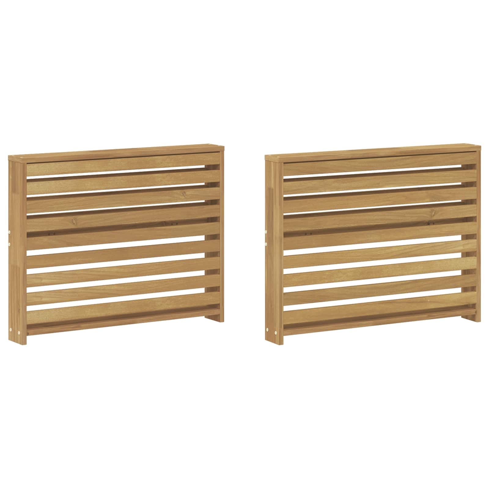 vidaXL Armrests Module 2 pcs White 78.5 x 10 x 61 cm Solid Acacia Wood 2