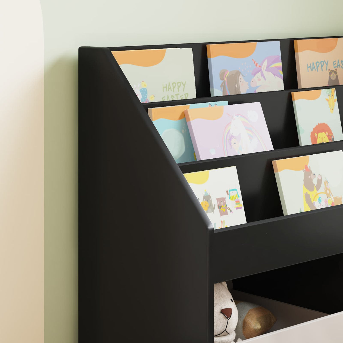 Kids Bookshelf 72.5 x 29.5 x 69 cm Engineered Wood Black