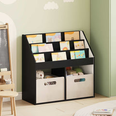Kids Bookshelf 72.5 x 29.5 x 69 cm Engineered Wood Black