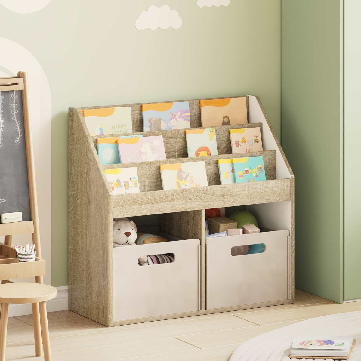Kids Bookshelf 72.5 x 29.5 x 69 cm Engineered Wood Sonoma oak