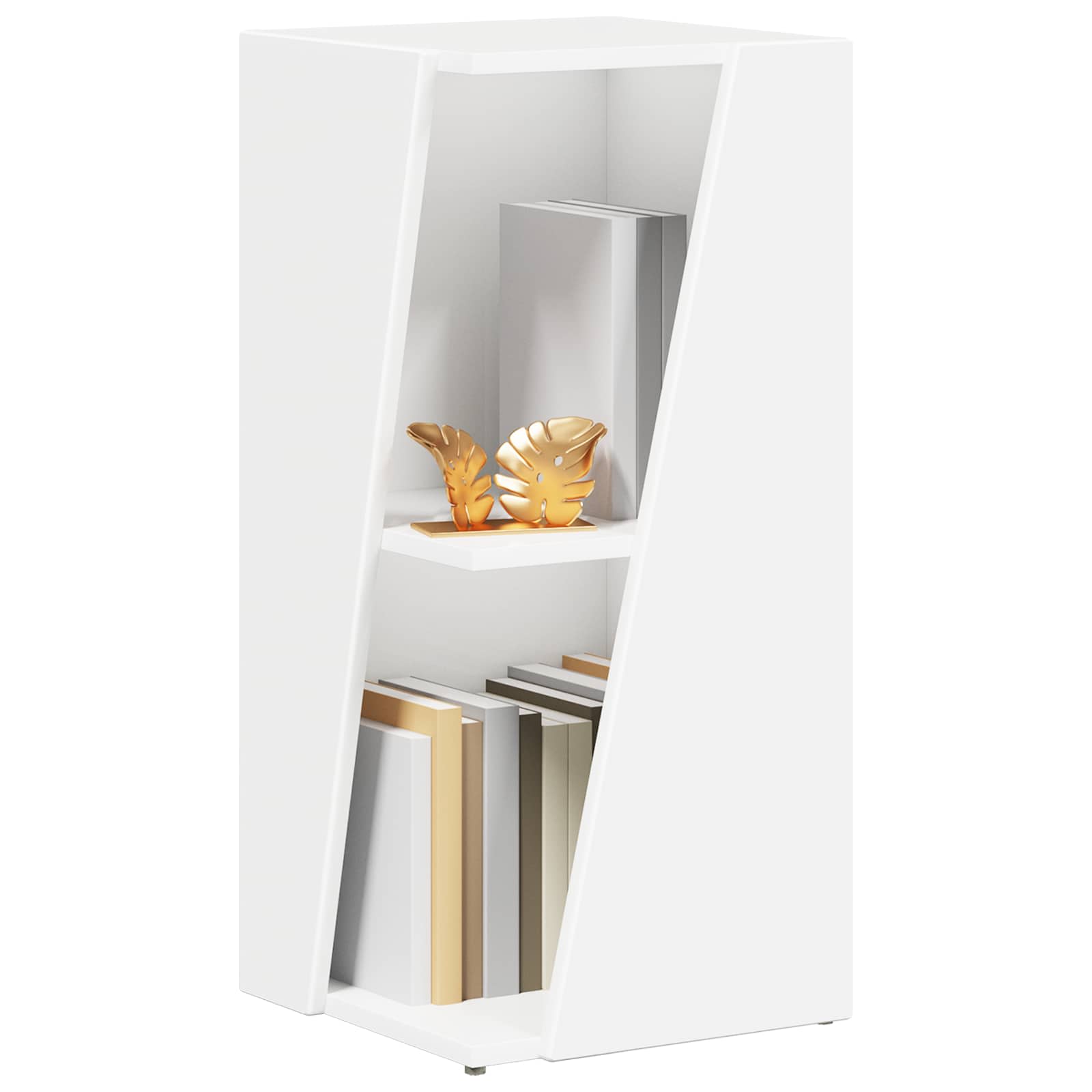 vidaXL Side Shelf 33 x 32 x 70.5 cm Engineered Wood White 3