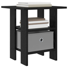 vidaXL Bedside Table 2 pcs Black Oak 41 x 40 x 45 cm Engineered Wood 3