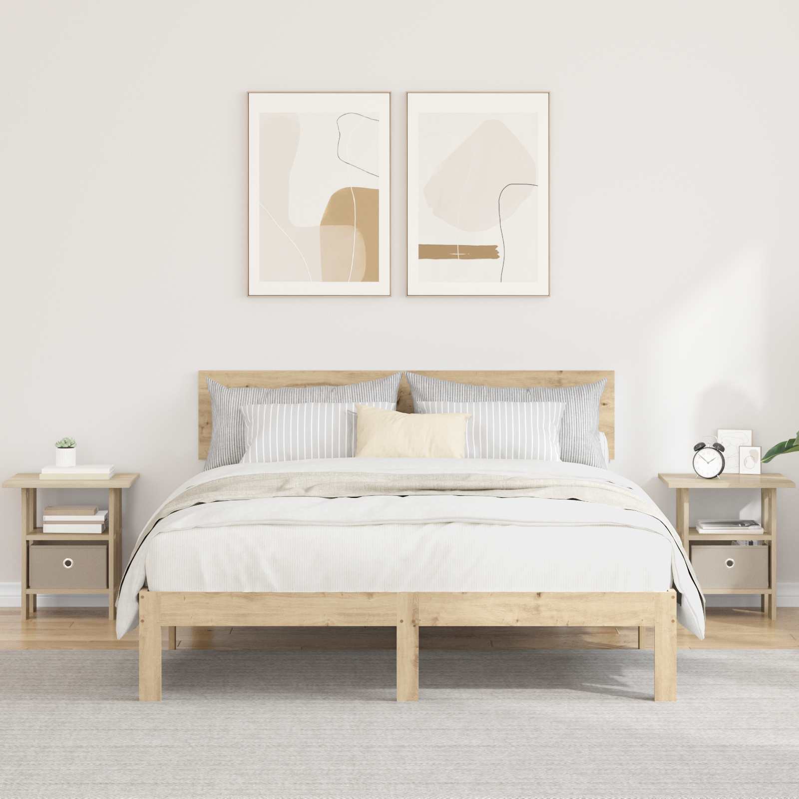 vidaXL Bedside Table 2 pcs Sonoma Oak 41 x 40 x 45 cm Engineered Wood 1