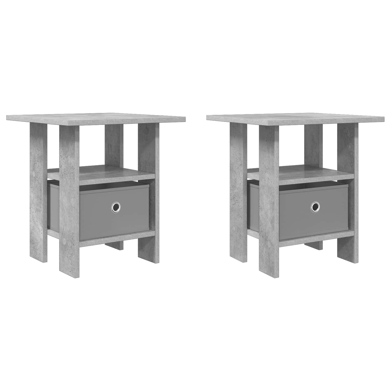 vidaXL Bedside Table 2 pcs Concrete Grey 41 x 40 x 45 cm 2