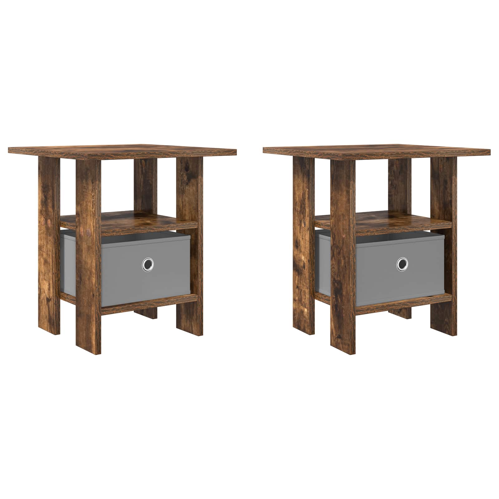 vidaXL Bedside Table 2 pcs Smoked Oak 41 x 40 x 45 cm Engineered Wood 2