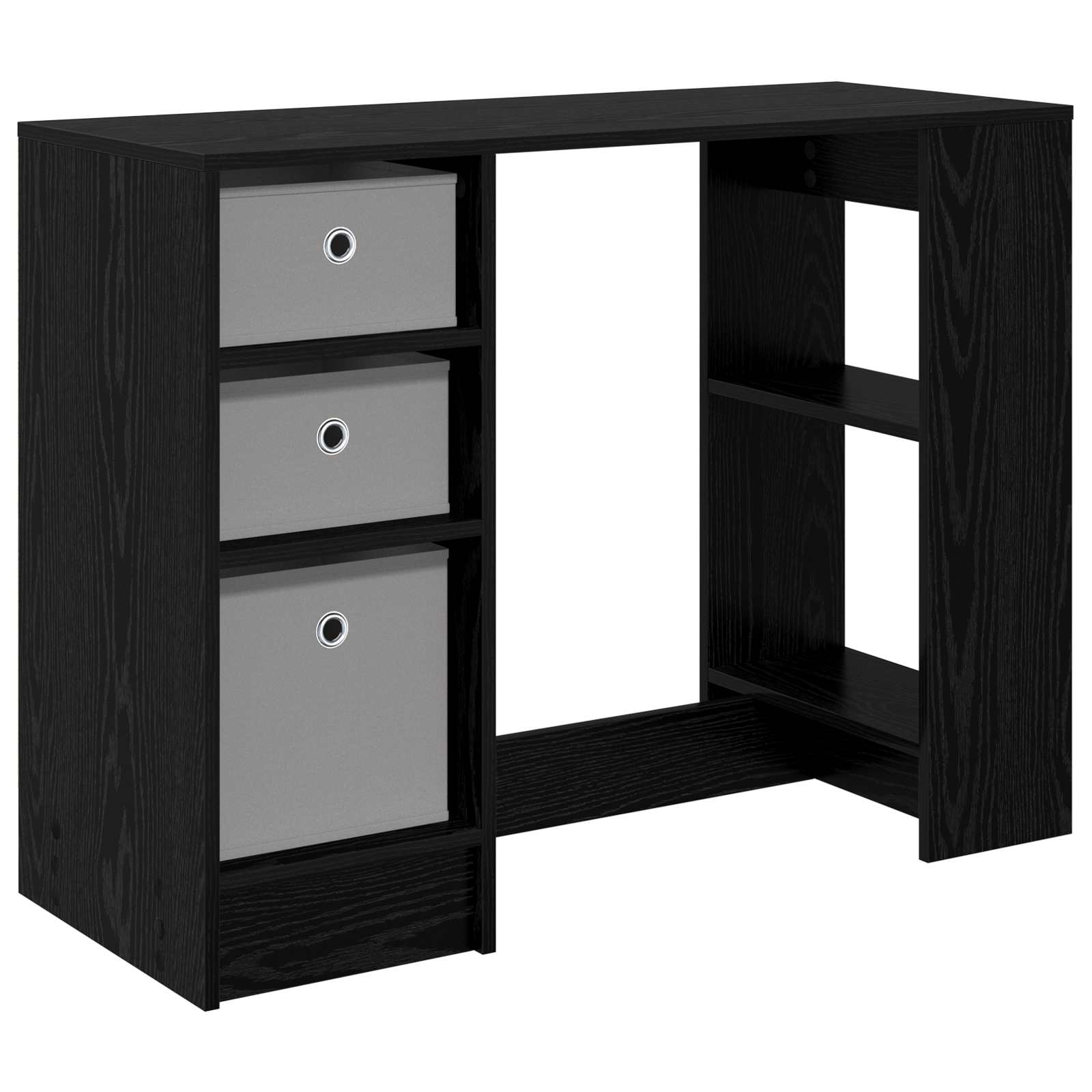 vidaXL Desk Black Oak 100 x 40 x 75 cm Engineered Wood 2