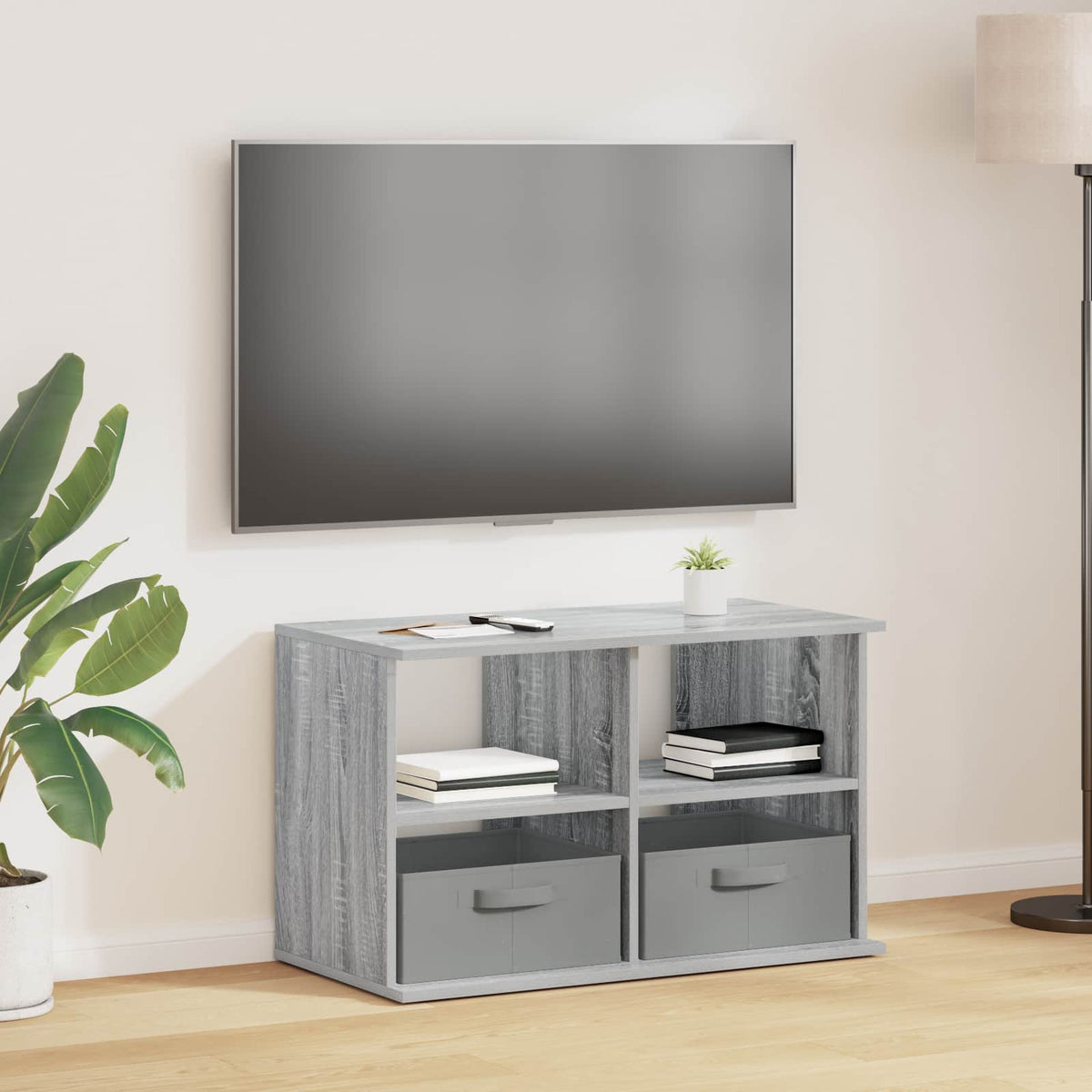 TV stand with Drawer 79 x 40 x 48 cm Grey sonoma