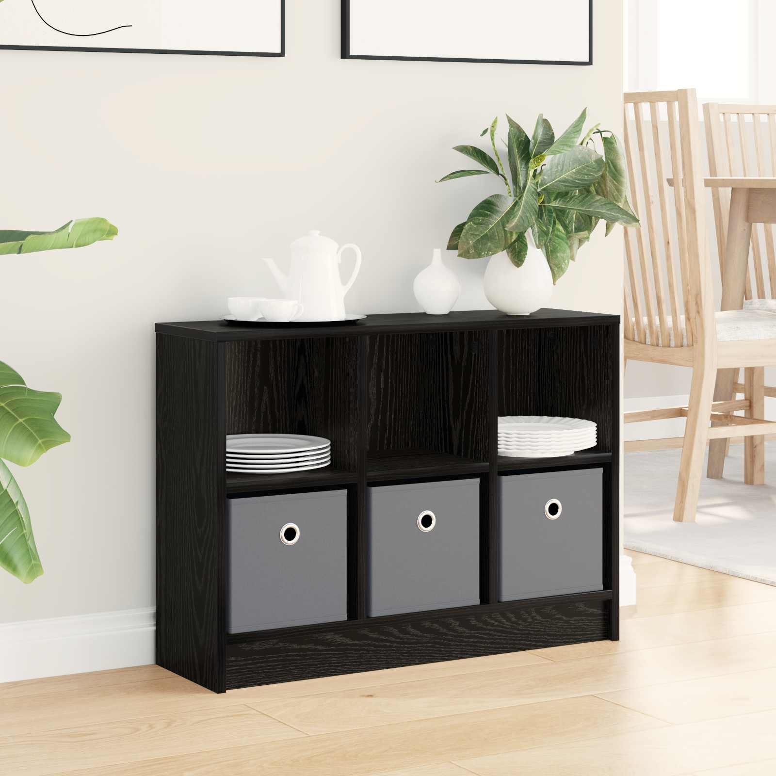 vidaXL Sideboard Black Oak 73.5 x 22.5 x 53.5 cm 1