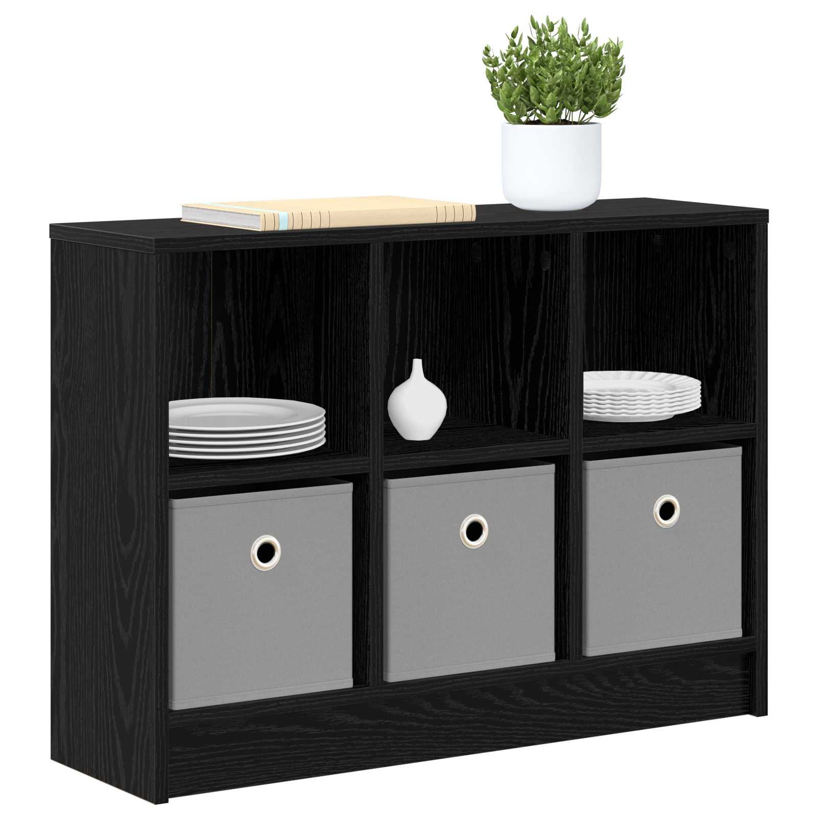 vidaXL Sideboard Black Oak 73.5 x 22.5 x 53.5 cm 3