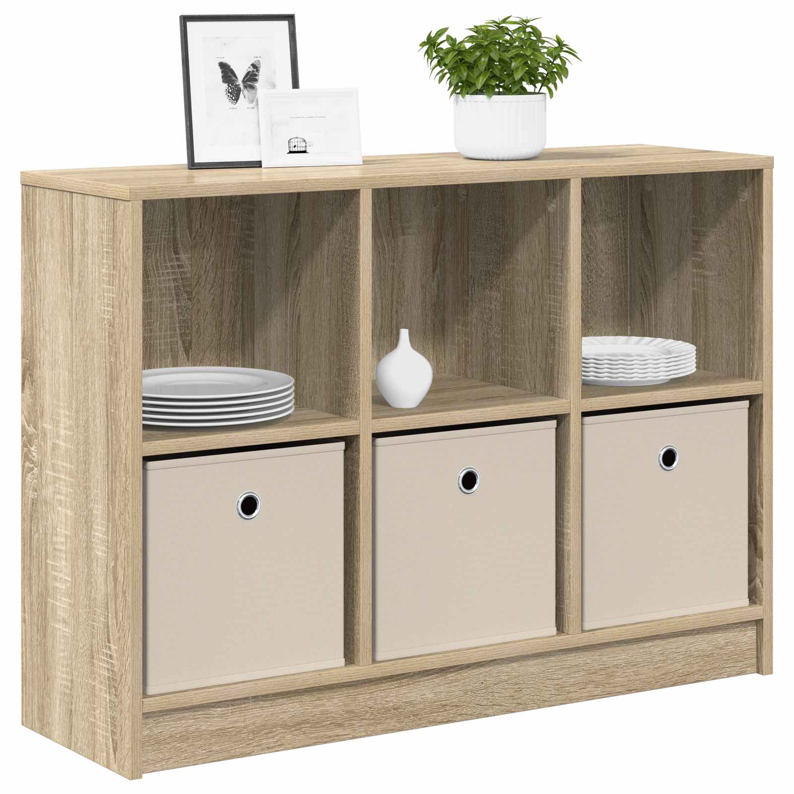 vidaXL Sideboard Sonoma Oak 88.5 x 27.5 x 63.5 cm 3