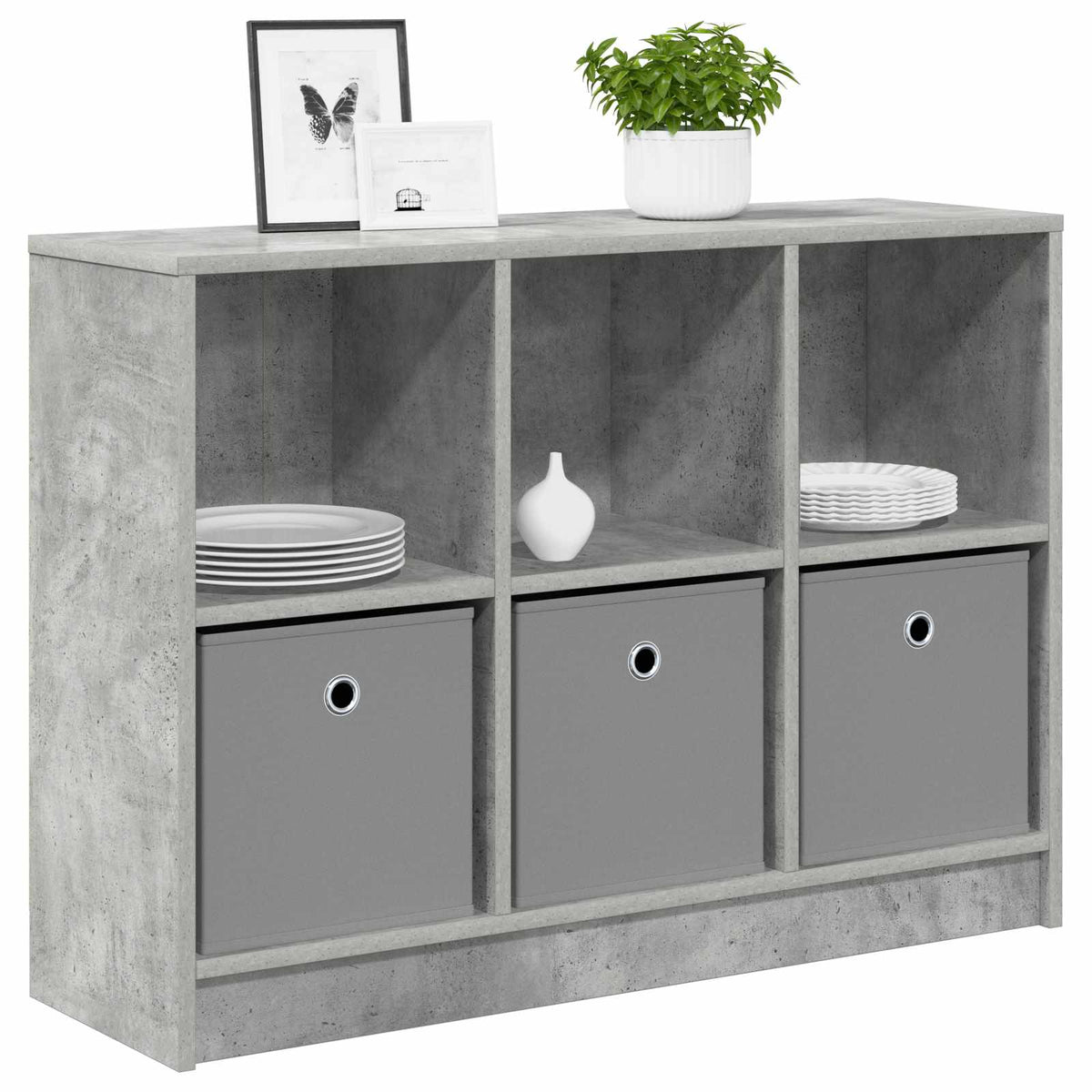 Sideboard 88.5 x 27.5 x 63.5 cm Width 88.5 cm Concrete grey