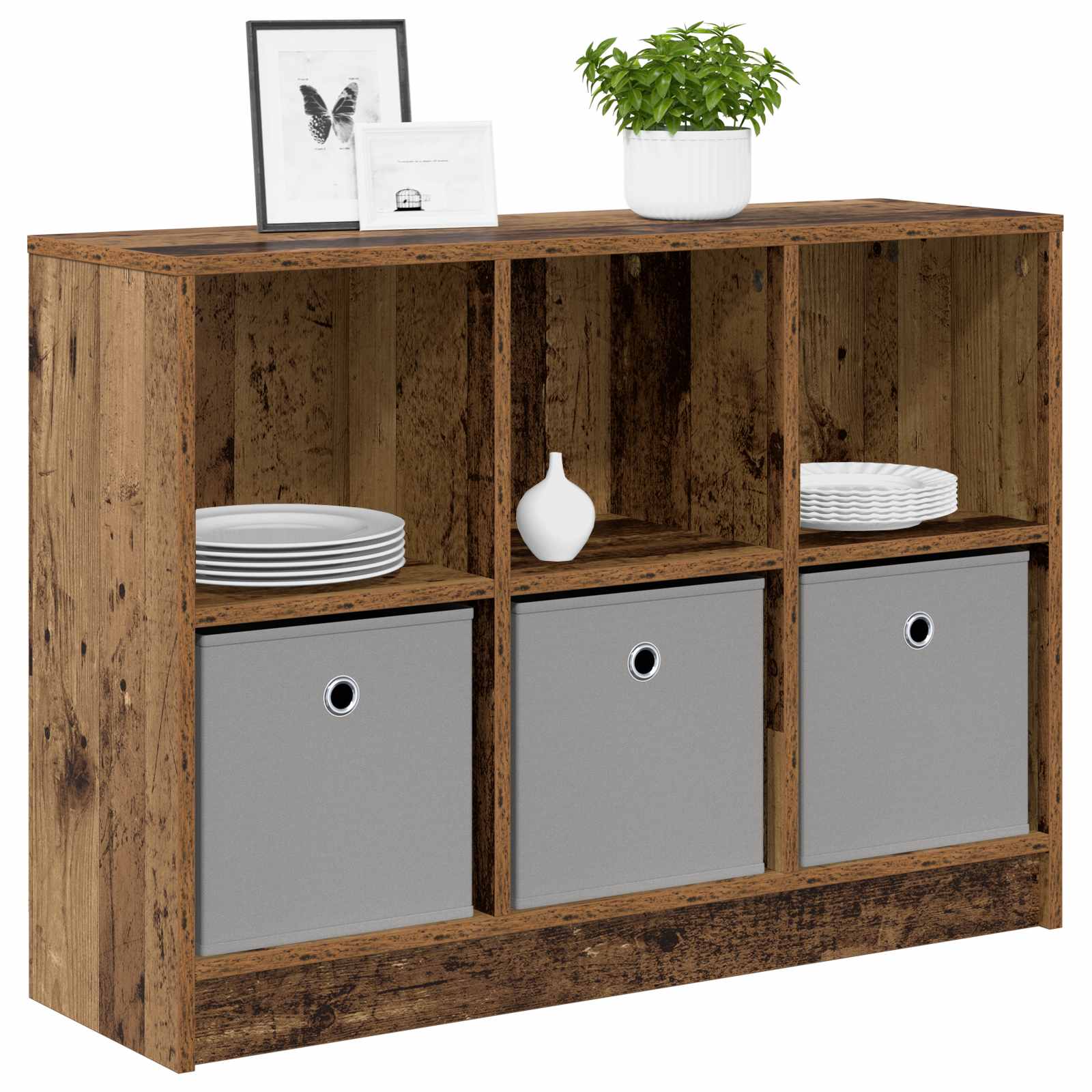 vidaXL Sideboard Old Wood 88.5 x 27.5 x 63.5 cm 3