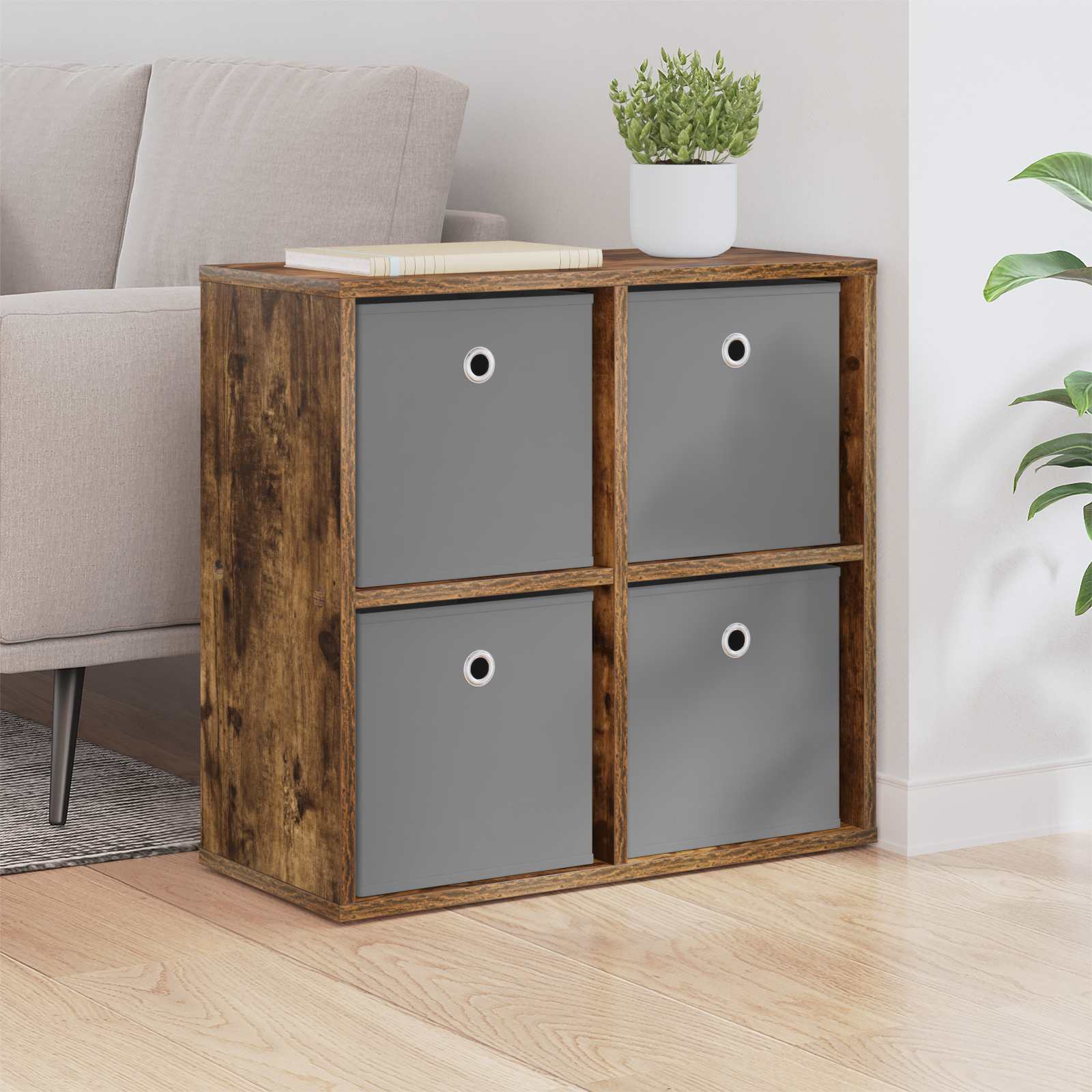 vidaXL Sideboard Smoked Oak 59.5 x 27 x 57 cm 1