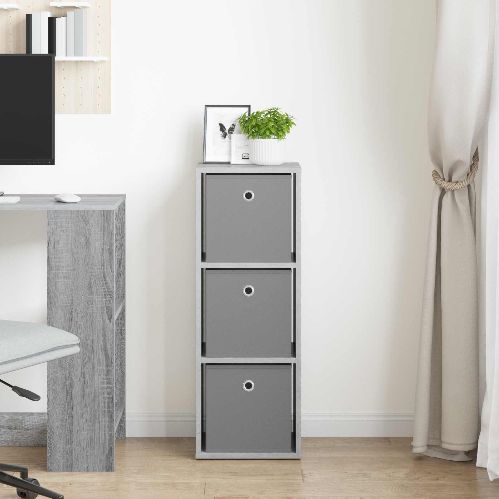 vidaXL Sideboard with Drawer Grey Sonoma 30.5 x 27 x 84.5 cm 3