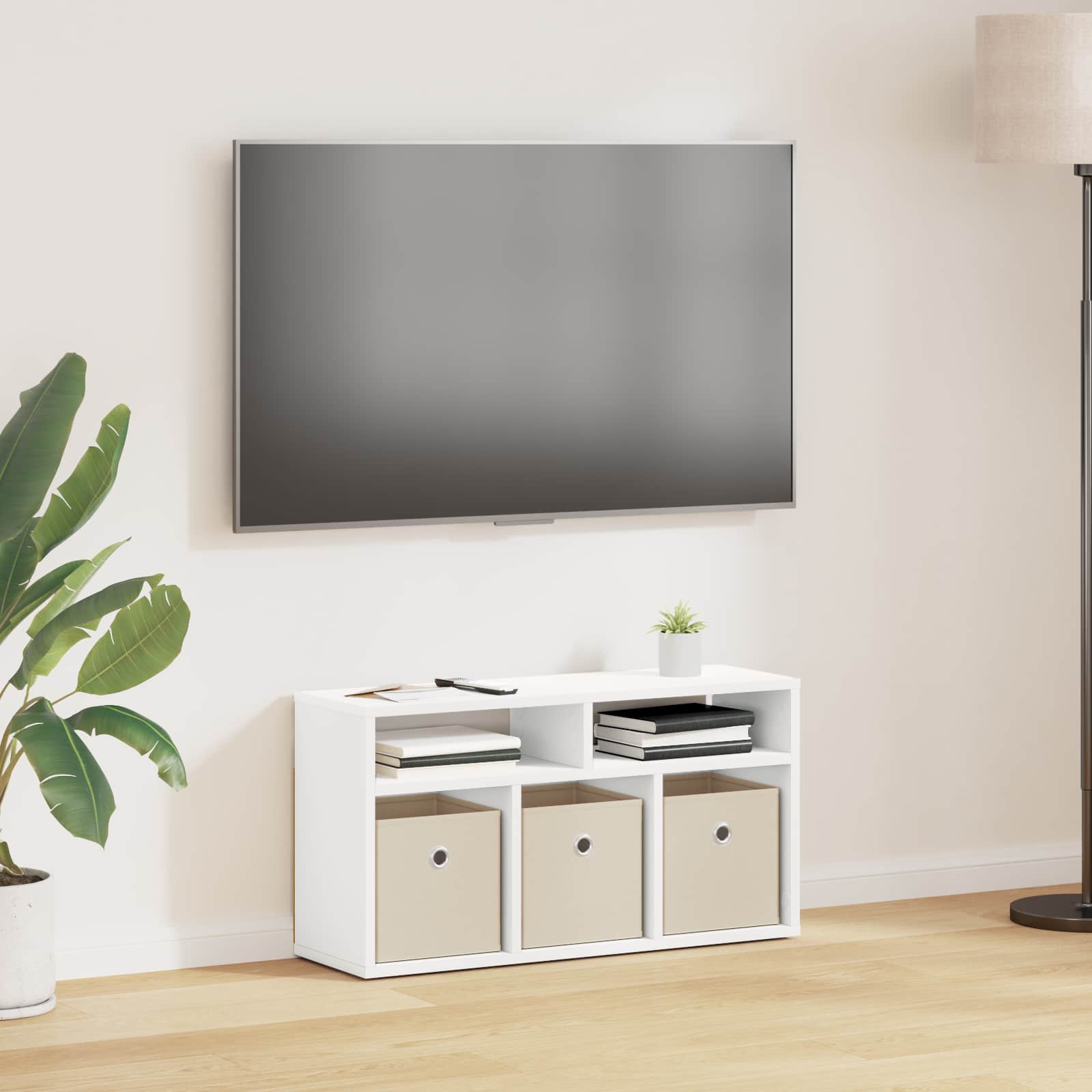 vidaXL Lowboard with Drawer White 72 x 22.5 x 38 cm 1
