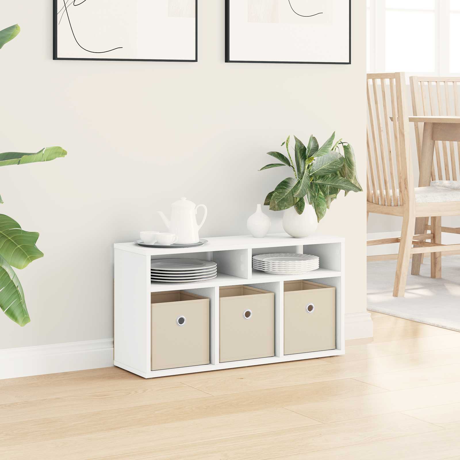 vidaXL Lowboard with Drawer White 72 x 22.5 x 38 cm 4