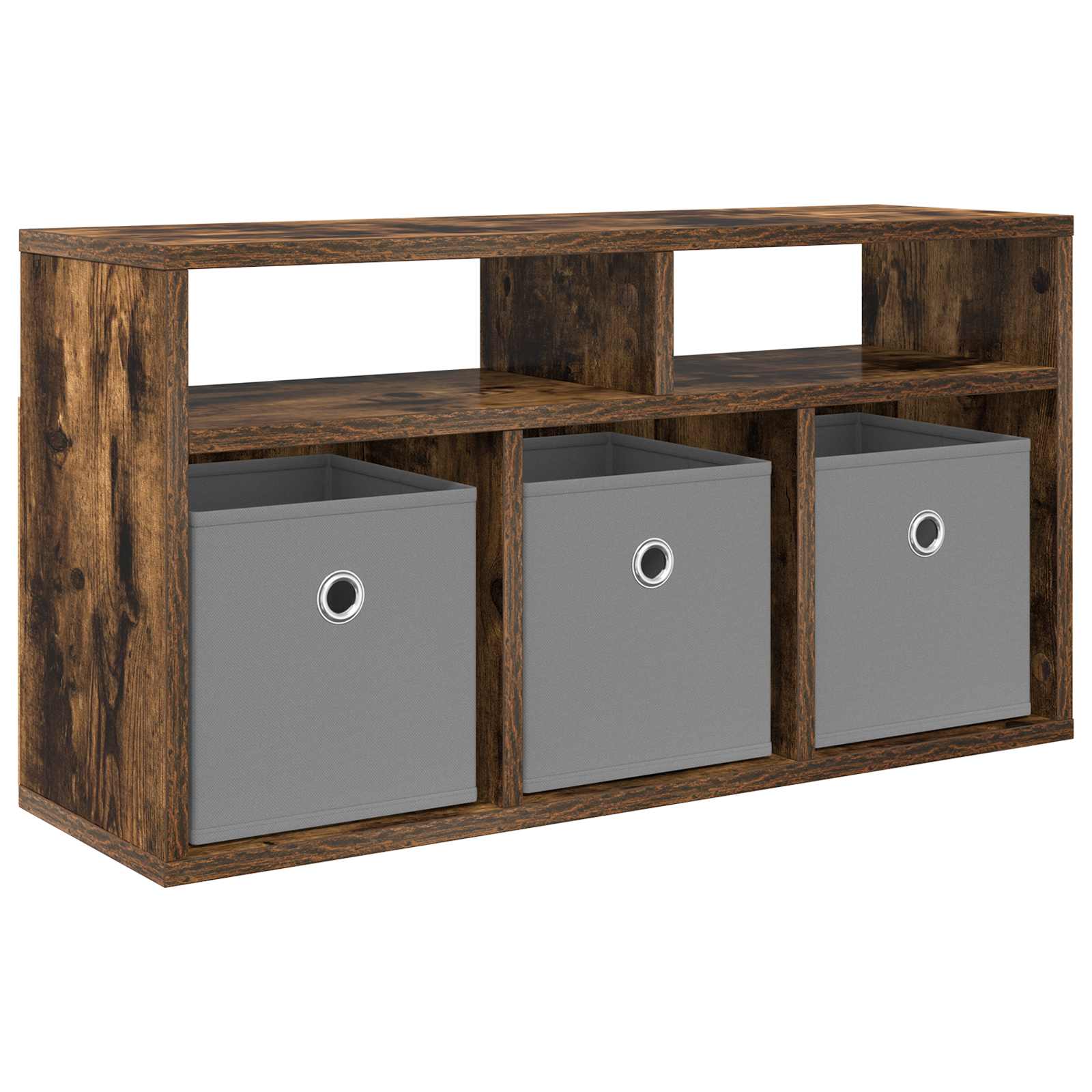vidaXL Lowboard with Drawer Smoked Oak 72 x 22.5 x 38 cm 2