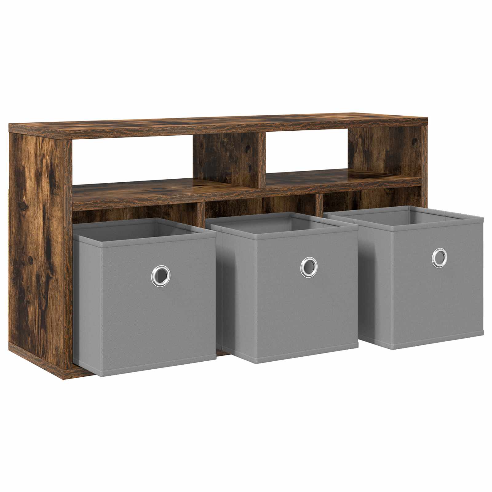 vidaXL Lowboard with Drawer Smoked Oak 72 x 22.5 x 38 cm 5