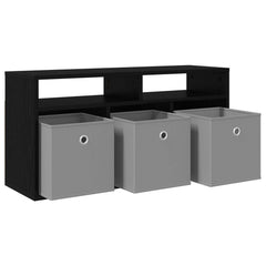 vidaXL Lowboard with Drawer Black Oak 87 x 27.5 x 43 cm 5
