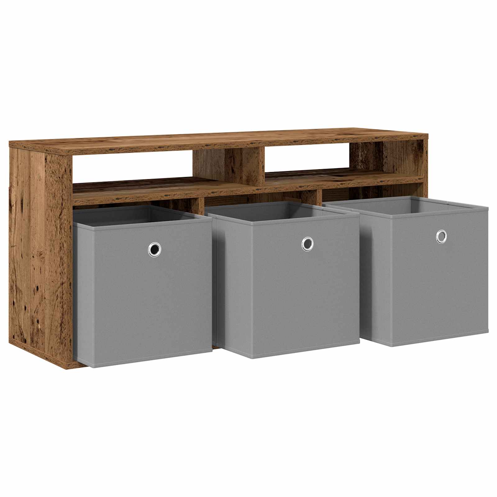 vidaXL Lowboard with Drawer Old Wood 102 x 32 x 48.5 cm 5