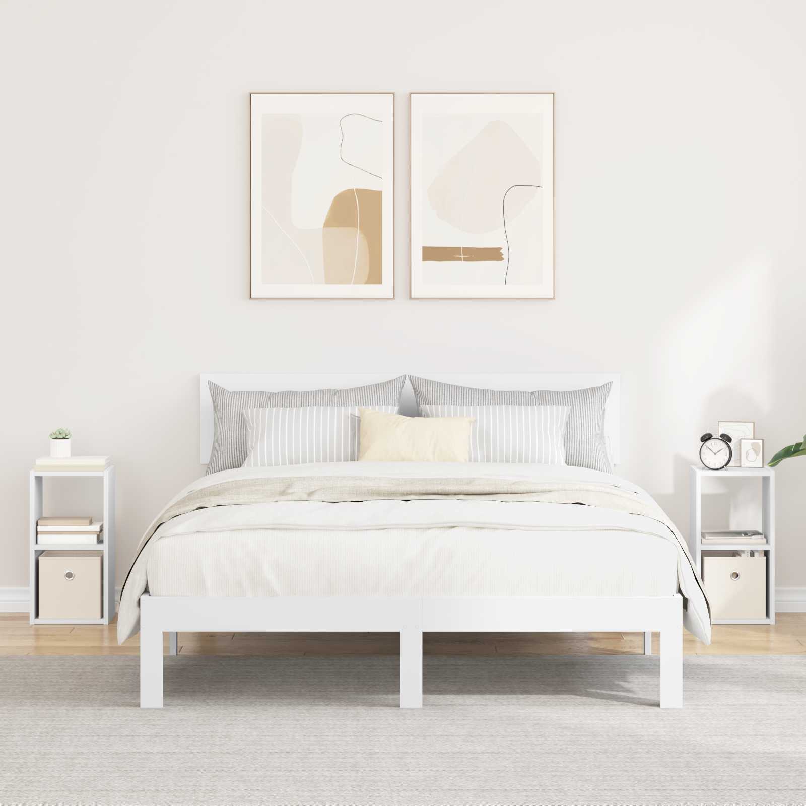 vidaXL Bedside Table 2 pcs White 25.5 x 22 x 49.5 cm Engineered Wood 1