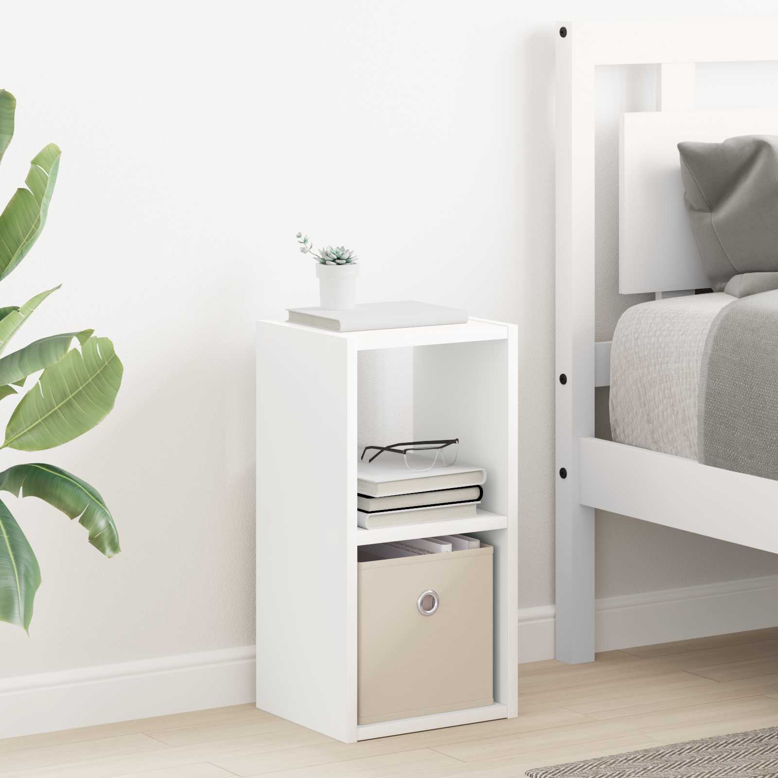vidaXL Bedside Table 2 pcs White 25.5 x 22 x 49.5 cm Engineered Wood 4