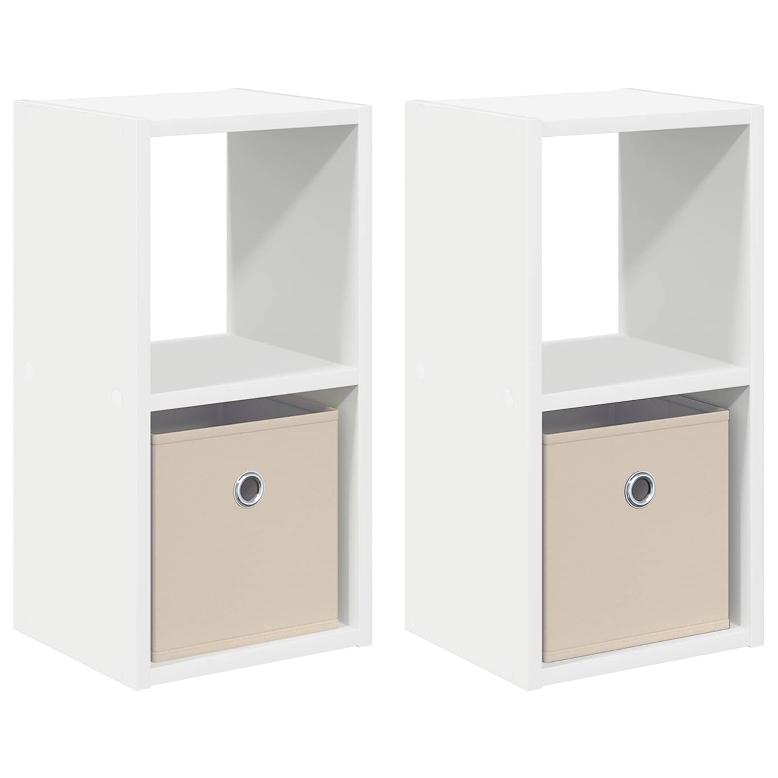vidaXL Bedside Table 2 pcs White 25.5 x 22 x 49.5 cm Engineered Wood 2
