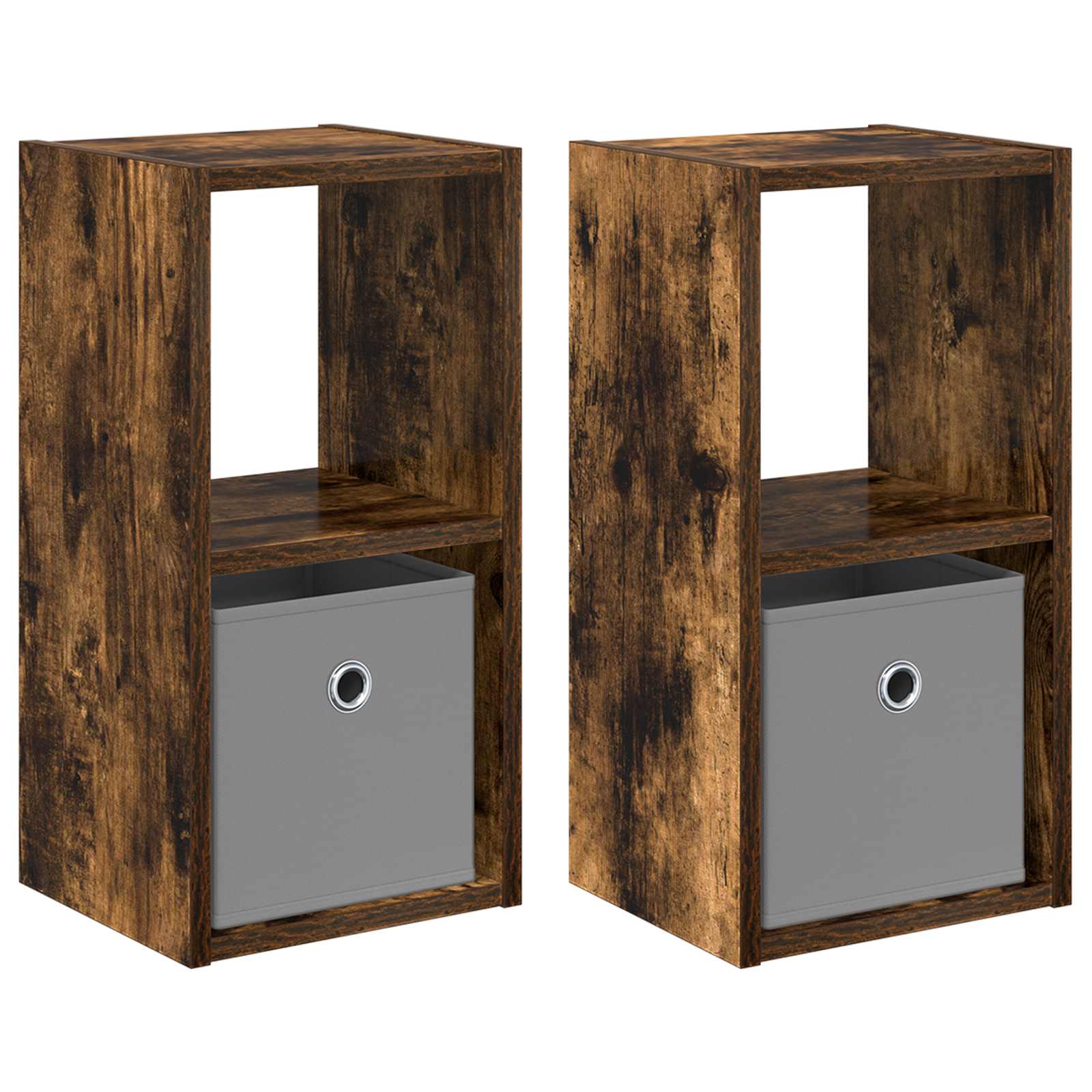 vidaXL Bedside Table 2 pcs Smoked Oak 25.5 x 22 x 49.5 cm 2