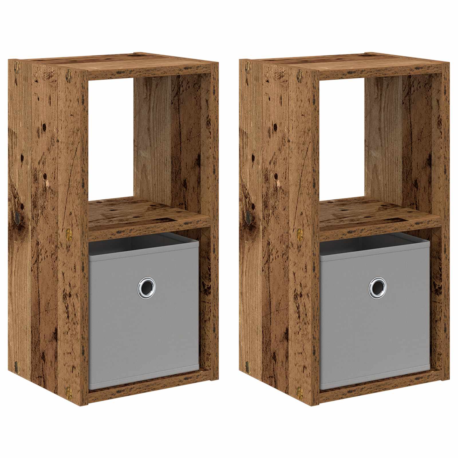 vidaXL Bedside Table 2 pcs Old Wood 25.5 x 22 x 49.5 cm 2