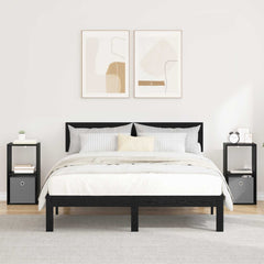 vidaXL Bedside Table 2 pcs Black Oak 30.5 x 27 x 59.5 cm 1