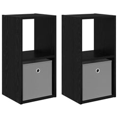 vidaXL Bedside Table 2 pcs Black Oak 30.5 x 27 x 59.5 cm 2