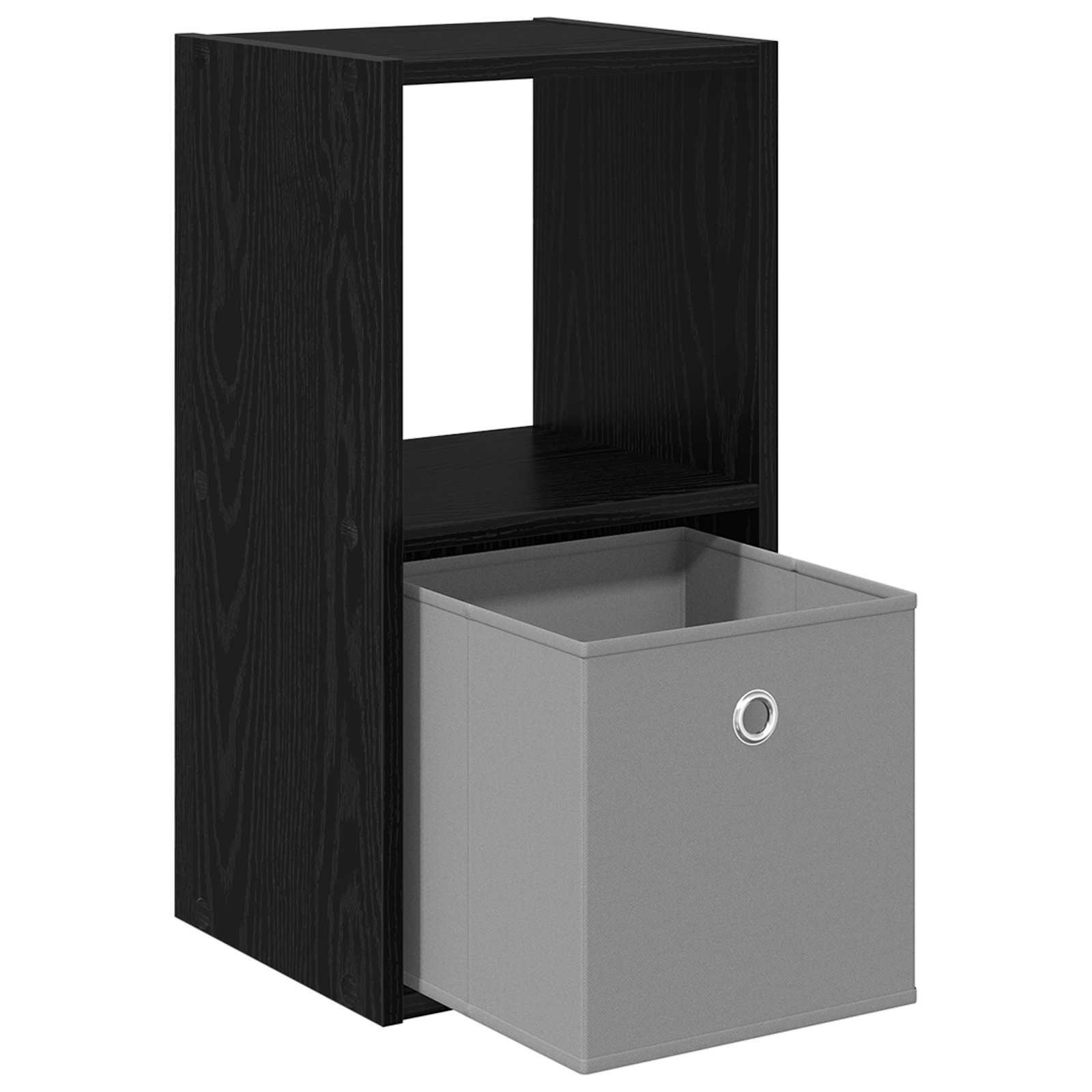vidaXL Bedside Table 2 pcs Black Oak 30.5 x 27 x 59.5 cm 5