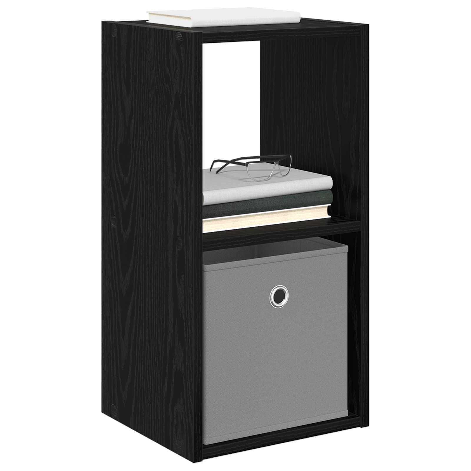 vidaXL Bedside Table 2 pcs Black Oak 30.5 x 27 x 59.5 cm 3