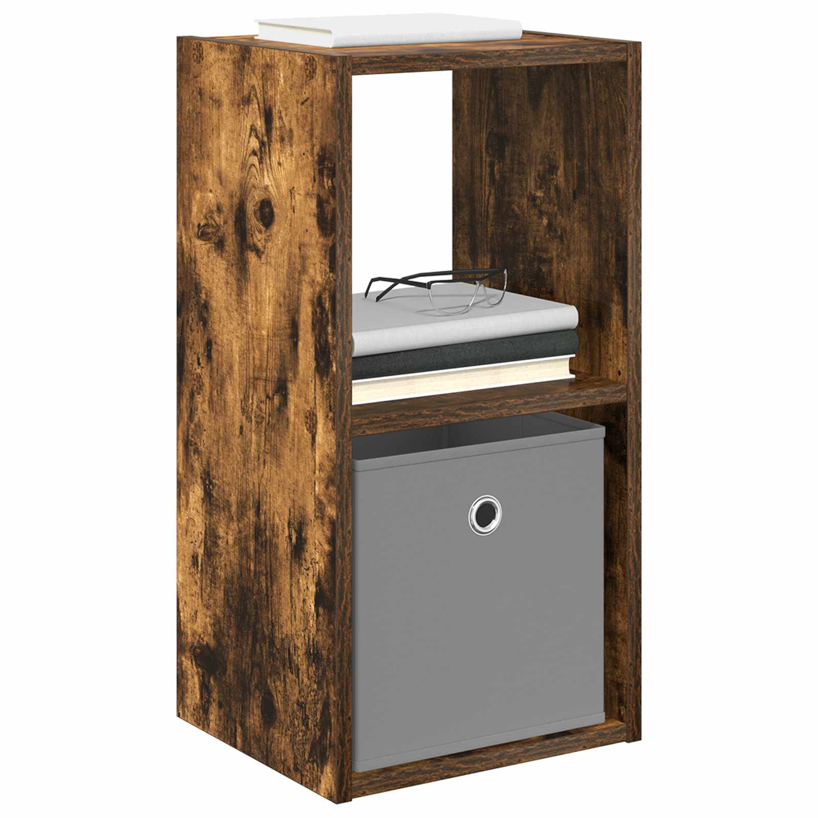 vidaXL Bedside Table Smoked Oak 30.5 x 27 x 59.5 cm Engineered Wood 3