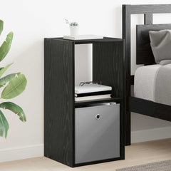 vidaXL Bedside Table Black Oak 35 x 32 x 68.5 cm Engineered Wood 1
