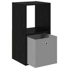 vidaXL Bedside Table Black Oak 35 x 32 x 68.5 cm Engineered Wood 5
