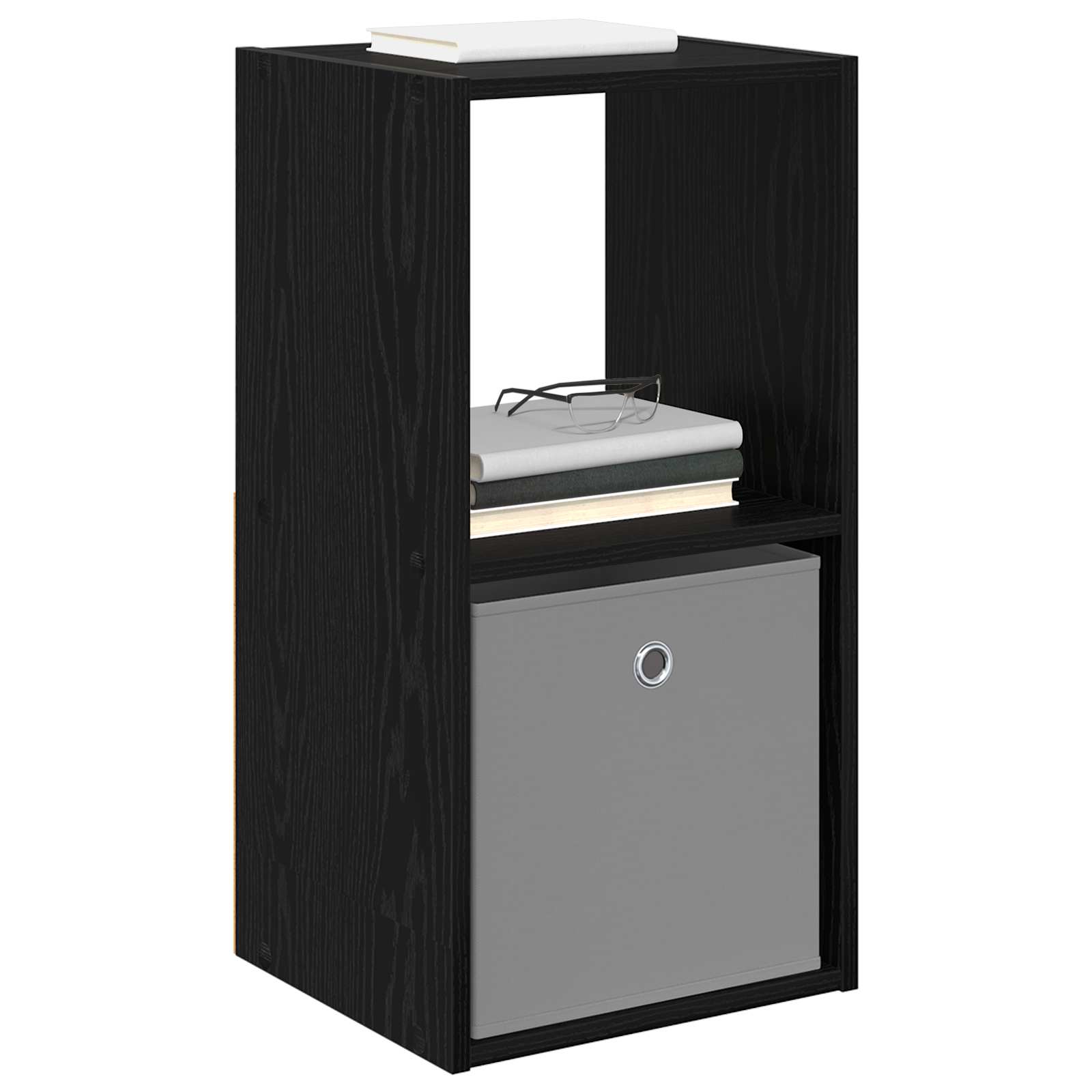 vidaXL Bedside Table Black Oak 35 x 32 x 68.5 cm Engineered Wood 3