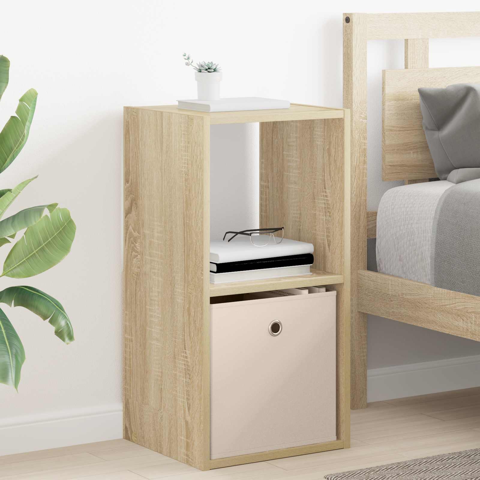 vidaXL Bedside Table Sonoma Oak 35 x 32 x 68.5 cm Engineered Wood 1