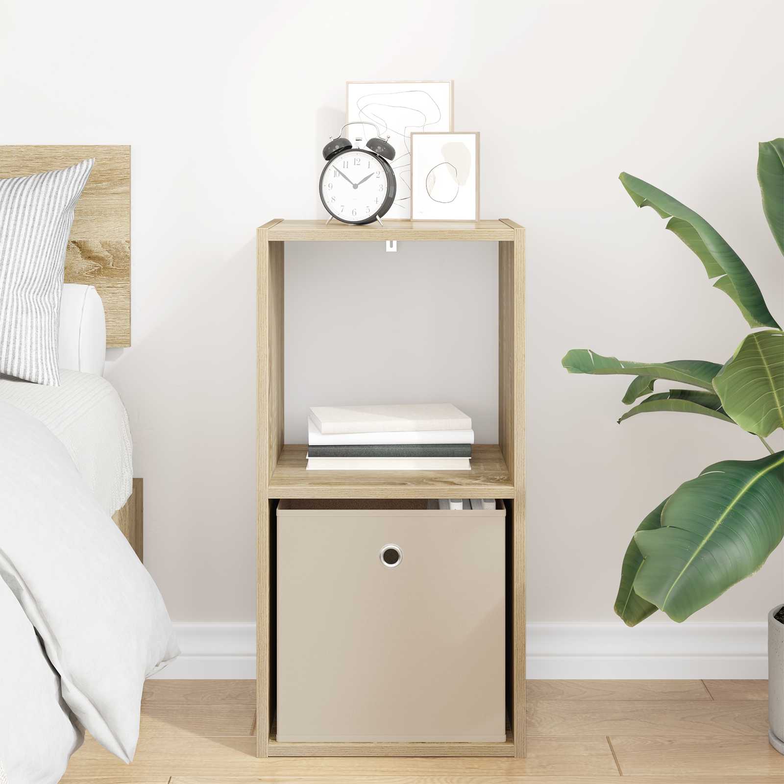 vidaXL Bedside Table Sonoma Oak 35 x 32 x 68.5 cm Engineered Wood 4