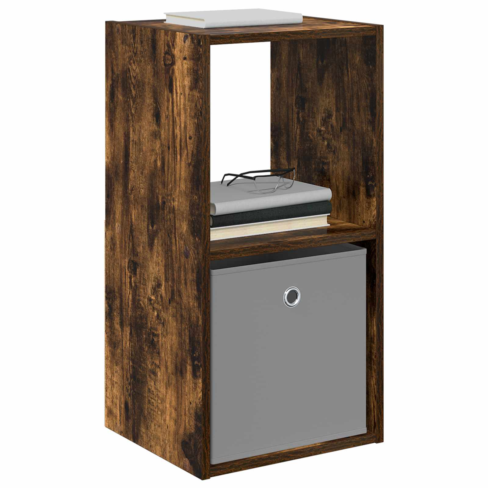vidaXL Bedside Table Smoked Oak 35 x 32 x 68.5 cm Engineered Wood 3