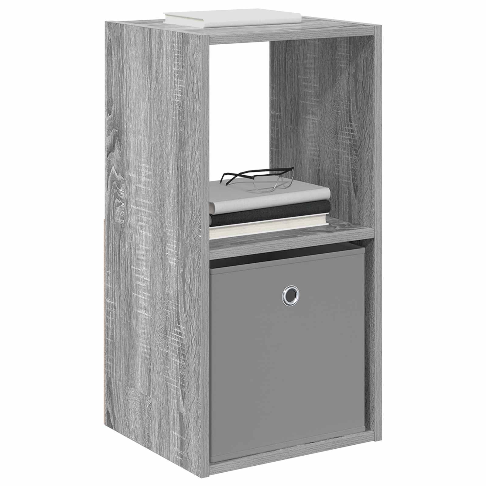 vidaXL Bedside Table Grey Sonoma 35 x 32 x 68.5 cm Engineered Wood 3