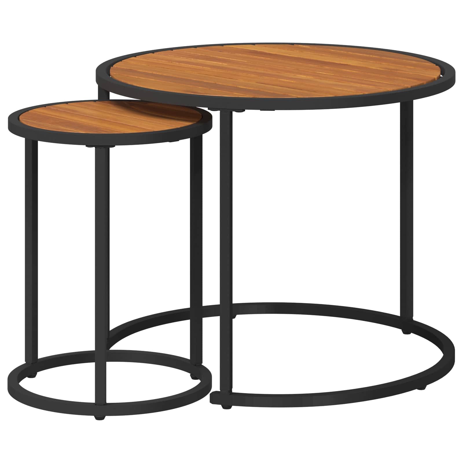 vidaXL Coffee Table Set 2 pcs Natural and Black 55 x 55 x 45 cm 2
