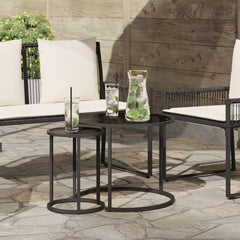 vidaXL Coffee Table Set 2 pcs 55 x 55 x 45 cm steel 1