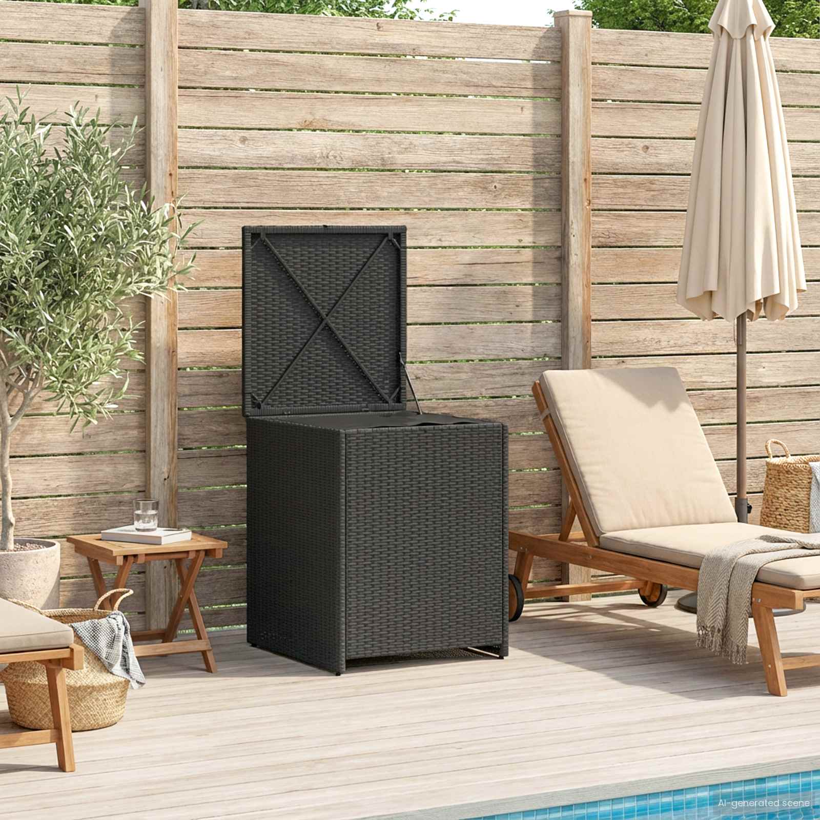 vidaXL Cushion Box 55 x 55 x 69 cm steel 3