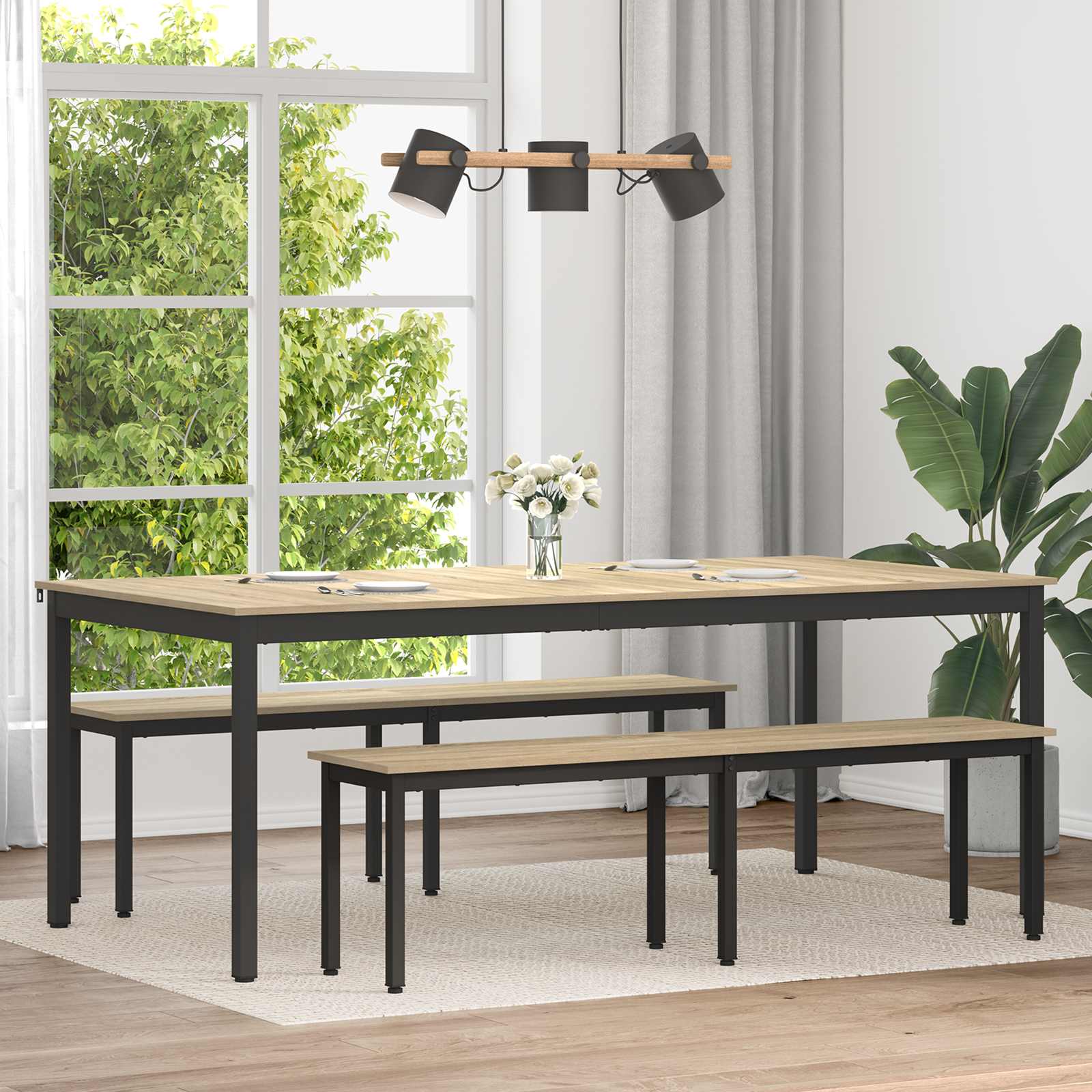 vidaXL Dining Tables 200 x 100 x 75 cm Engineered Wood Rectangular 1