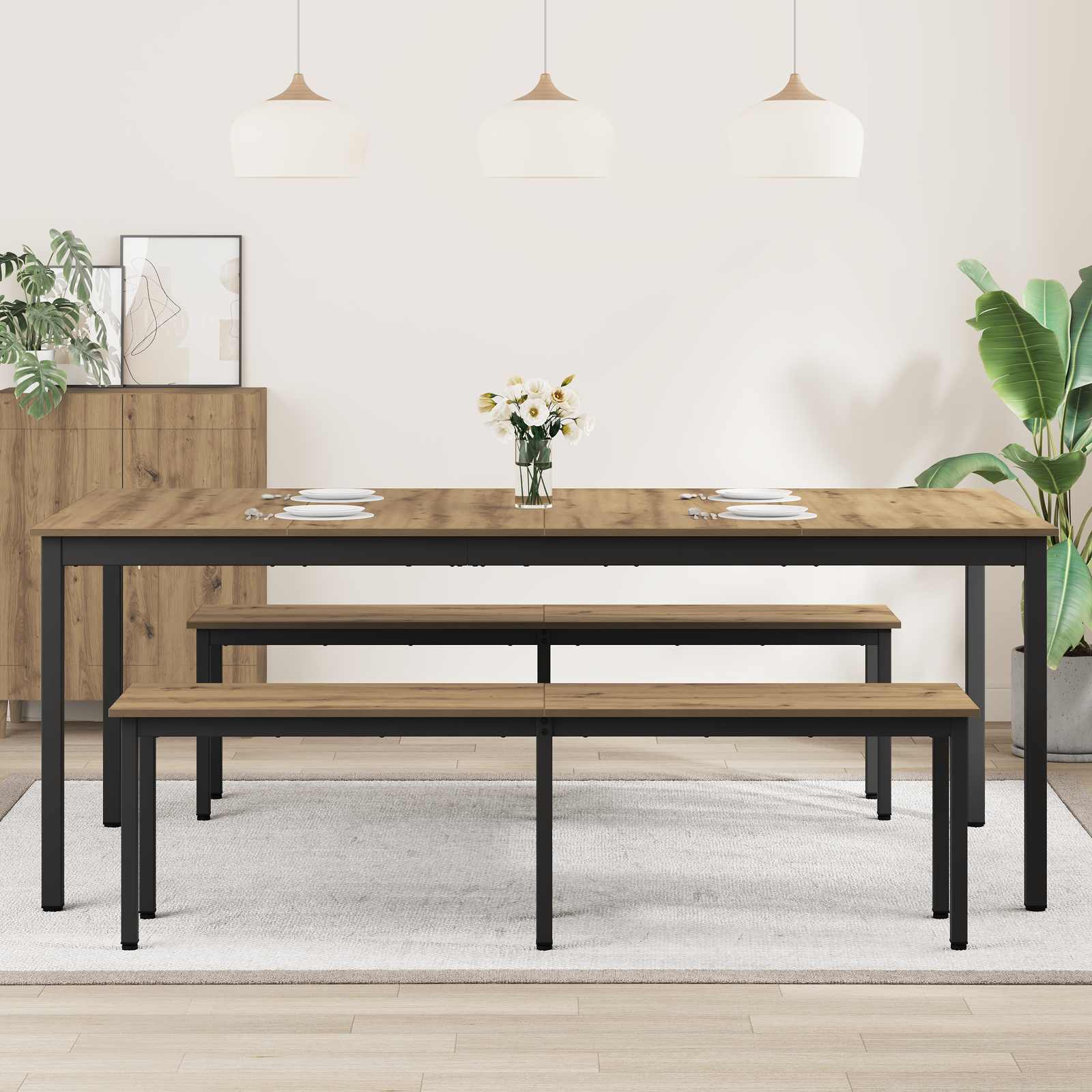 vidaXL Dining Tables 200 x 100 x 75 cm Engineered Wood Rectangular 4