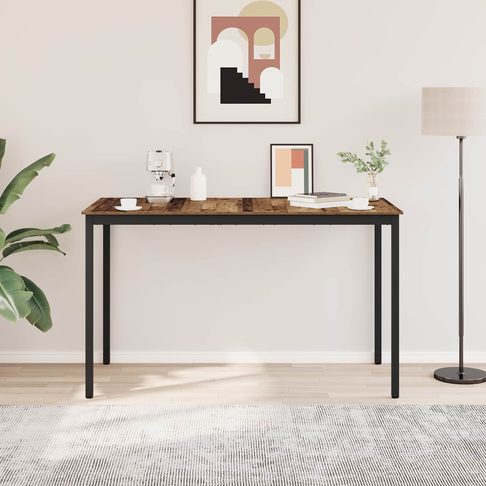 vidaXL Standing Bar Table Engineered Wood Rectangular 4